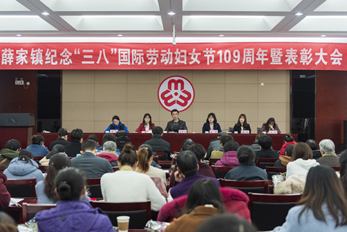 新北区薛家镇召开纪念“三八”国际劳动妇女节 109周年暨表彰大会